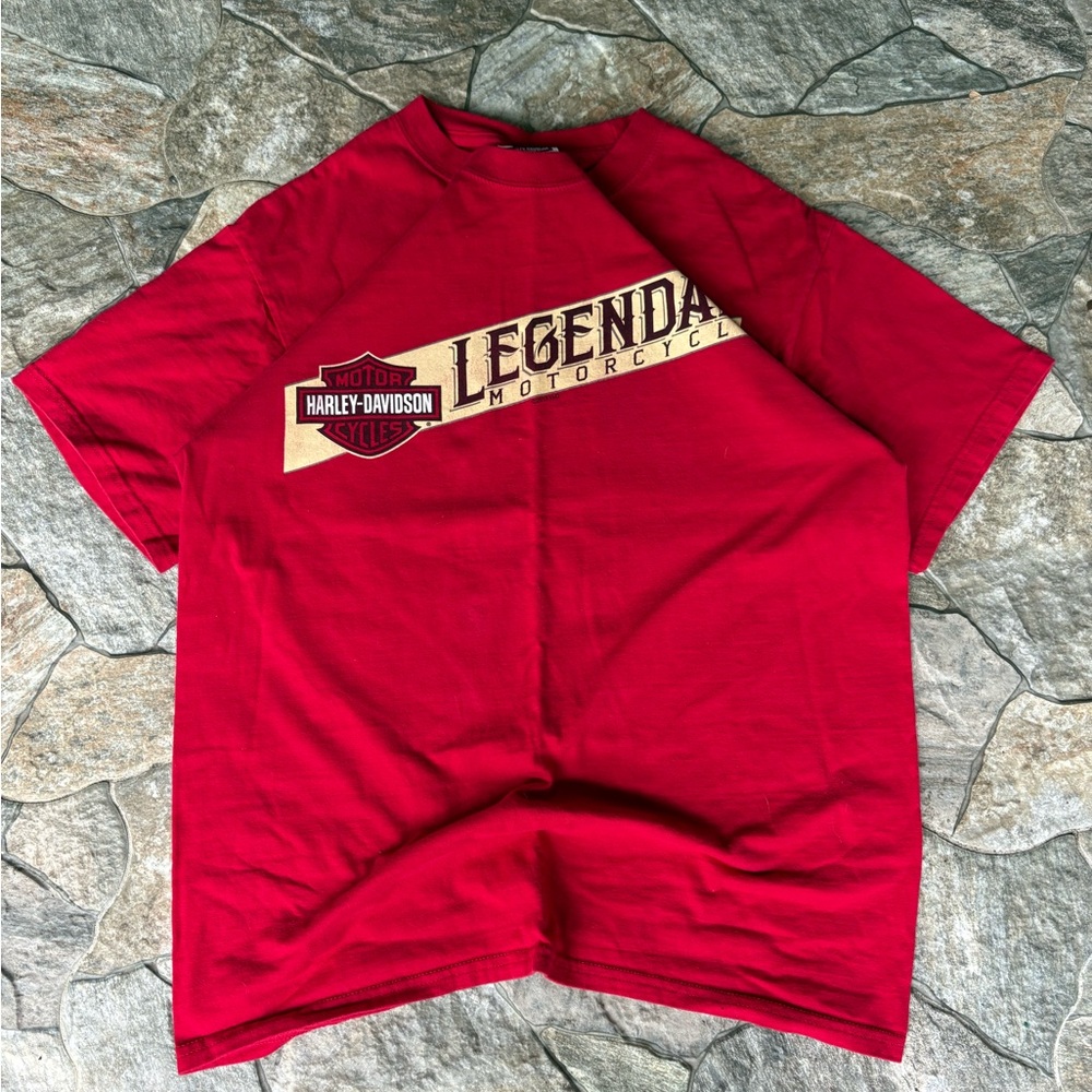 Harley-Davidson Red and Cream Graphic Tee